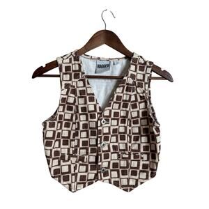 The Ragged Priest 70's Printed Vest size XS Retro Geometric